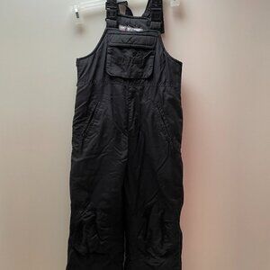 PANT, INSULATED WATERPROOF WINTER SNOW SKI BIBS OVERALLS, BLACK, GIRL'S